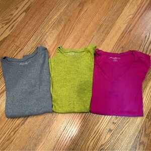 3 Eddie Bauer shirts (vneck & round)women’s large
